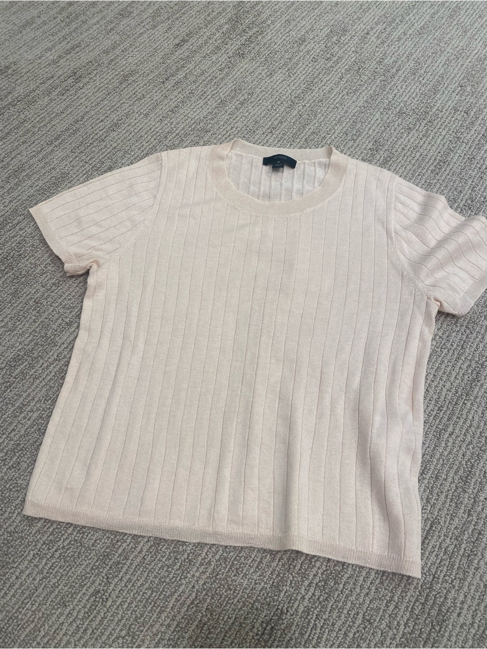 Light Pink Ribbed Short Sleeve Knit Top by J. Crew